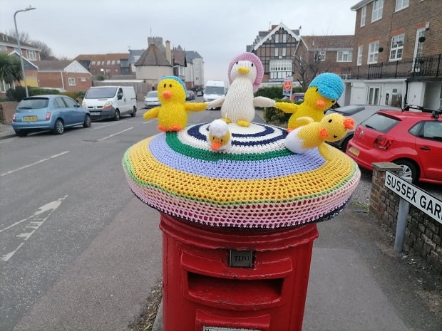 Knitted Easter Topper Swiped From Westgate Postbox The Isle Of Thanet